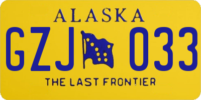 AK license plate GZJ033