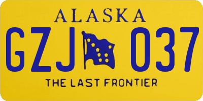 AK license plate GZJ037