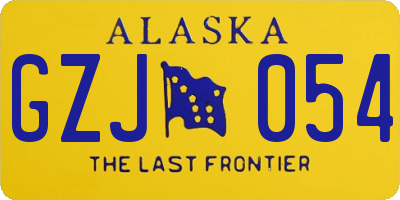 AK license plate GZJ054