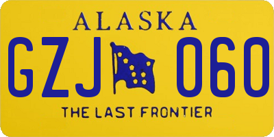 AK license plate GZJ060