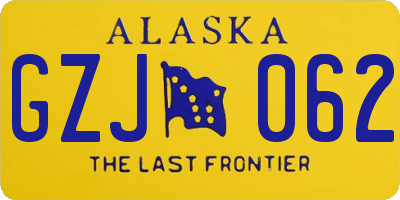 AK license plate GZJ062