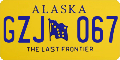 AK license plate GZJ067
