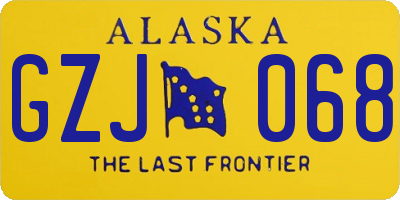 AK license plate GZJ068