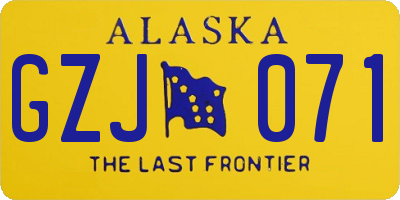 AK license plate GZJ071