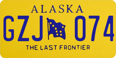 AK license plate GZJ074