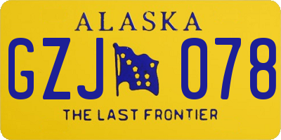 AK license plate GZJ078