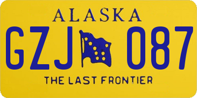 AK license plate GZJ087