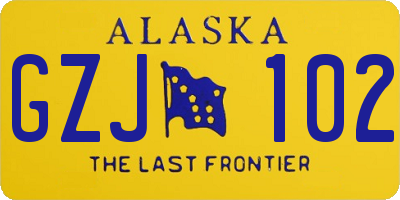 AK license plate GZJ102