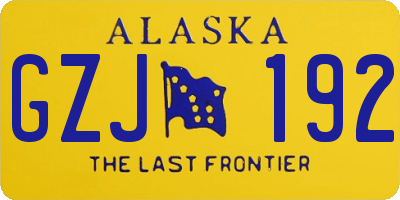 AK license plate GZJ192