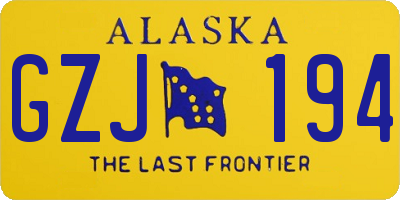 AK license plate GZJ194