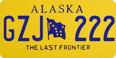 AK license plate GZJ222