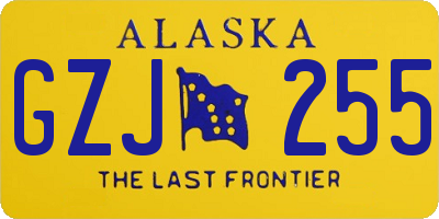 AK license plate GZJ255