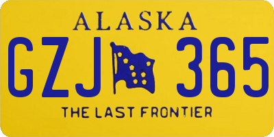 AK license plate GZJ365