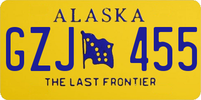 AK license plate GZJ455