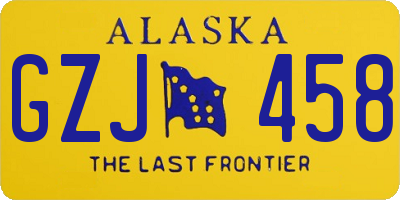 AK license plate GZJ458