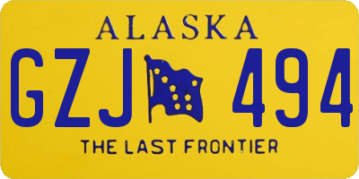 AK license plate GZJ494