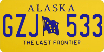 AK license plate GZJ533