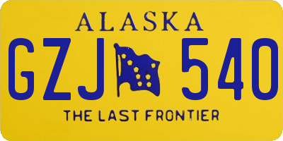 AK license plate GZJ540
