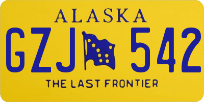 AK license plate GZJ542