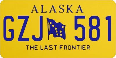 AK license plate GZJ581