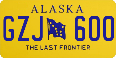 AK license plate GZJ600