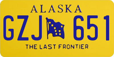 AK license plate GZJ651