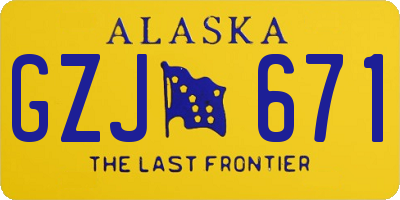 AK license plate GZJ671