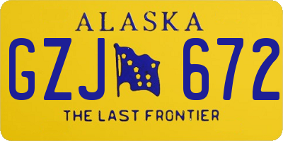 AK license plate GZJ672