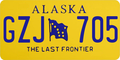 AK license plate GZJ705