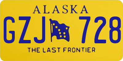 AK license plate GZJ728