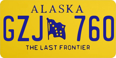 AK license plate GZJ760