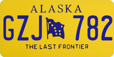 AK license plate GZJ782