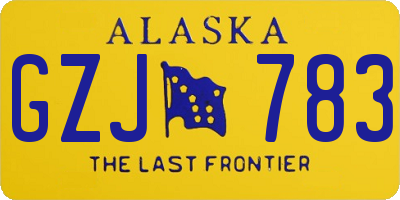 AK license plate GZJ783