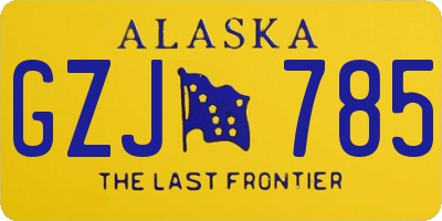 AK license plate GZJ785