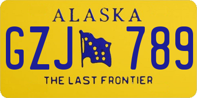 AK license plate GZJ789