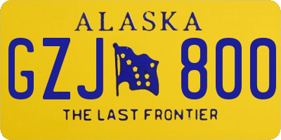 AK license plate GZJ800