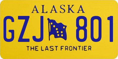 AK license plate GZJ801
