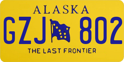 AK license plate GZJ802