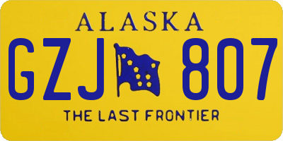 AK license plate GZJ807