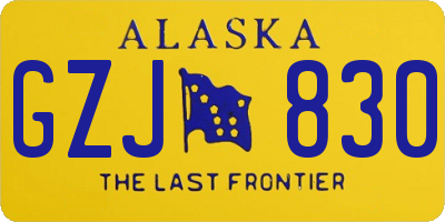 AK license plate GZJ830