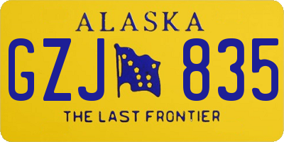 AK license plate GZJ835
