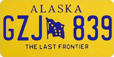 AK license plate GZJ839