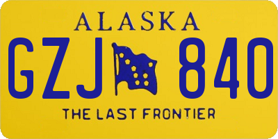 AK license plate GZJ840