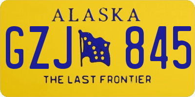 AK license plate GZJ845