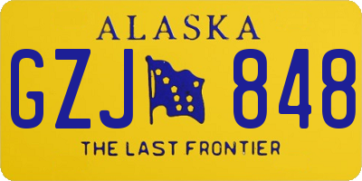 AK license plate GZJ848