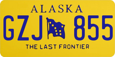 AK license plate GZJ855