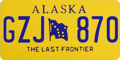 AK license plate GZJ870