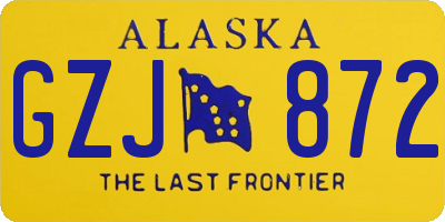 AK license plate GZJ872