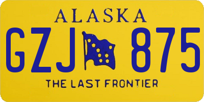 AK license plate GZJ875
