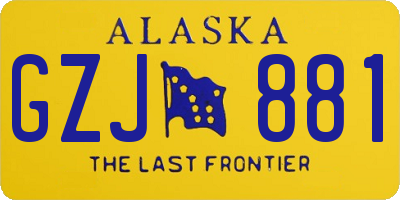 AK license plate GZJ881